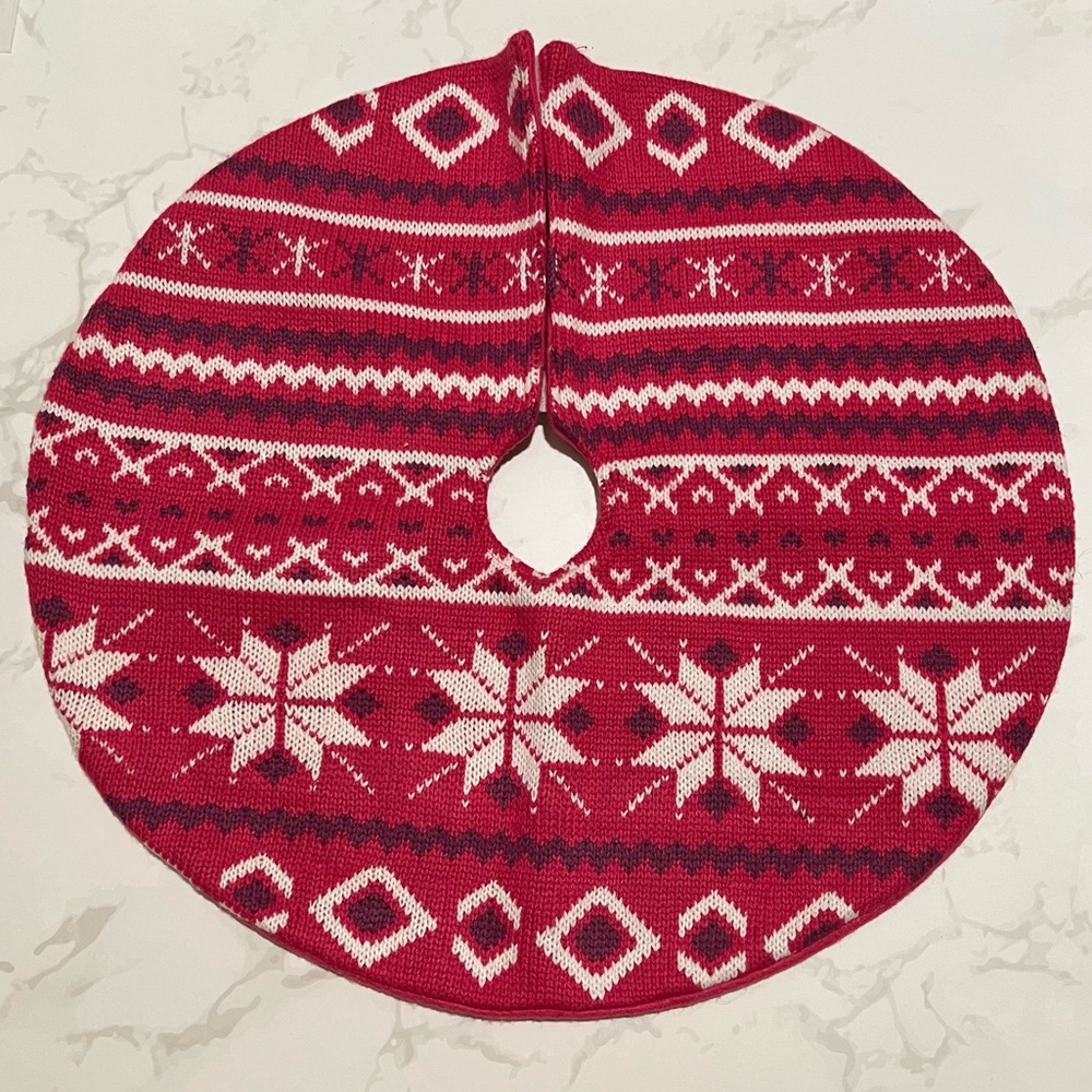 Pink Knit Sweater Holiday Mini Tree Skirt